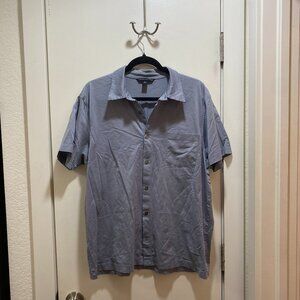 Banana Republic Blue White Stripe Short Sleeve Button Down Shirt Size XL